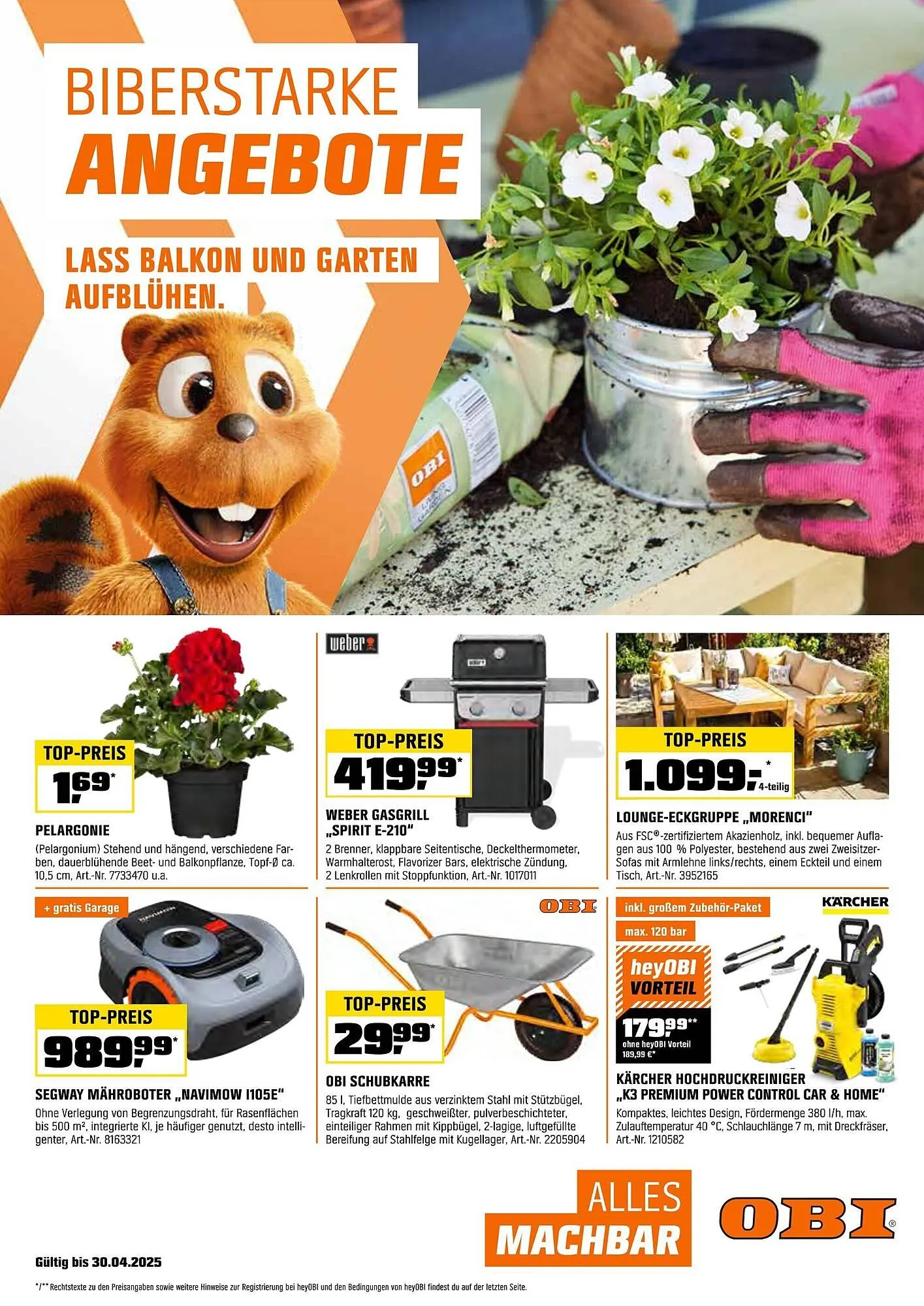 OBI Prospekt von 16. April bis 30. April 2025 - Prospekt seite 1