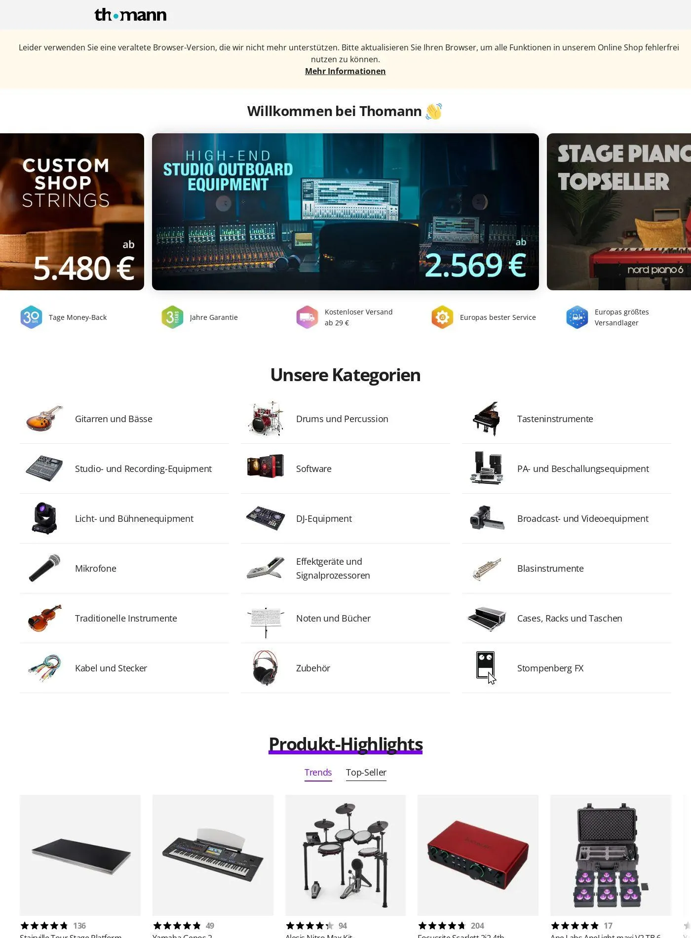 Thomann Aktueller Prospekt von 29. Dezember bis 7. Januar 2026 - Prospekt seite 1