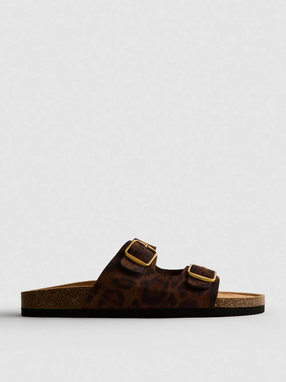Fußbett-Sandalen mit Leoparden-Print