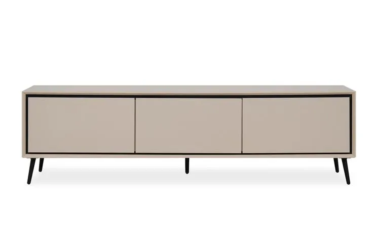 Lowboard ARONA 175 x 50 cm sandfarben/schwarz