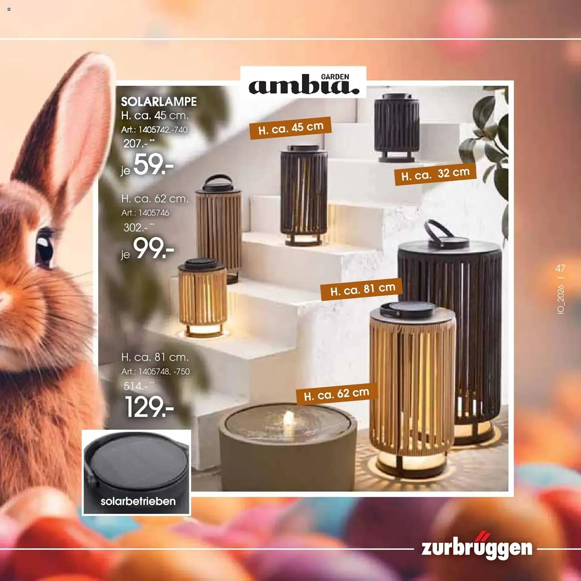 Zurbrüggen Prospekt von 23. März bis 11. April 2026 - Prospekt seite 47