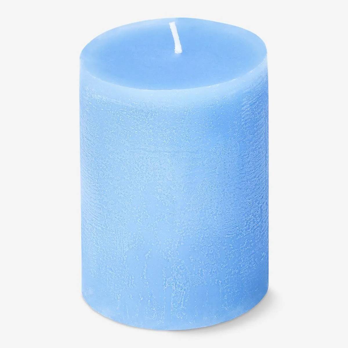 Rustic blue pillar candle - 8 cm
