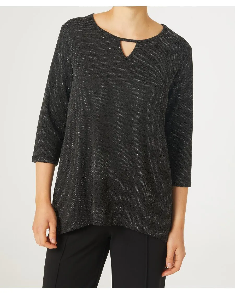 Shirt mit Glitzerfäden Janina, 3/4-Arm