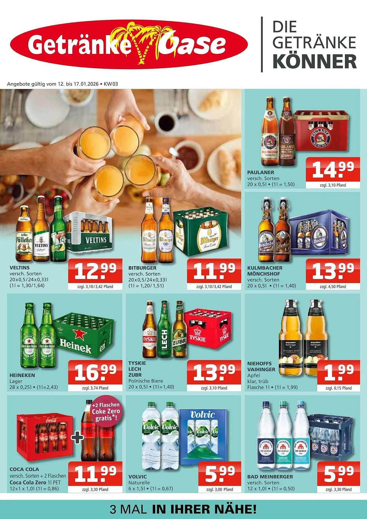 Getränke Oase Prospekt von 12. Januar bis 17. Januar 2026 - Prospekt seite 1