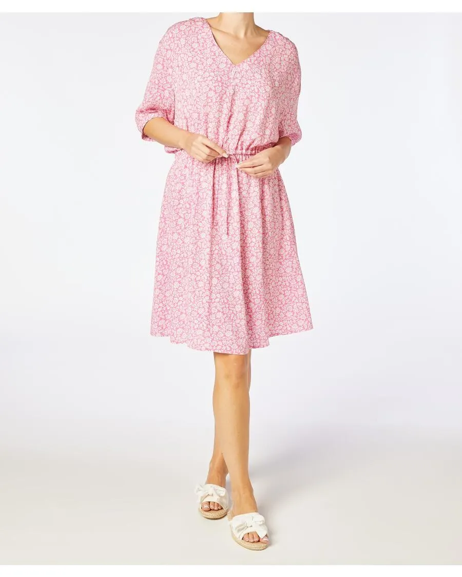 Kleid aus Kreppstoff Janina, V-Ausschnitt