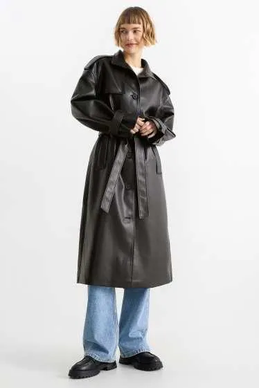 Trench coat - faux leather