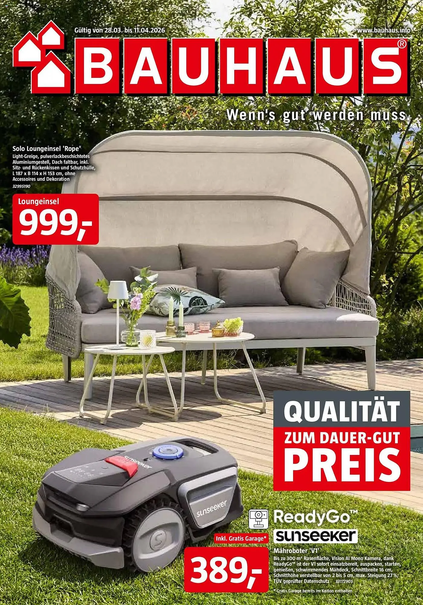 Bauhaus Prospekt von 28. März bis 11. April 2026 - Prospekt seite 1