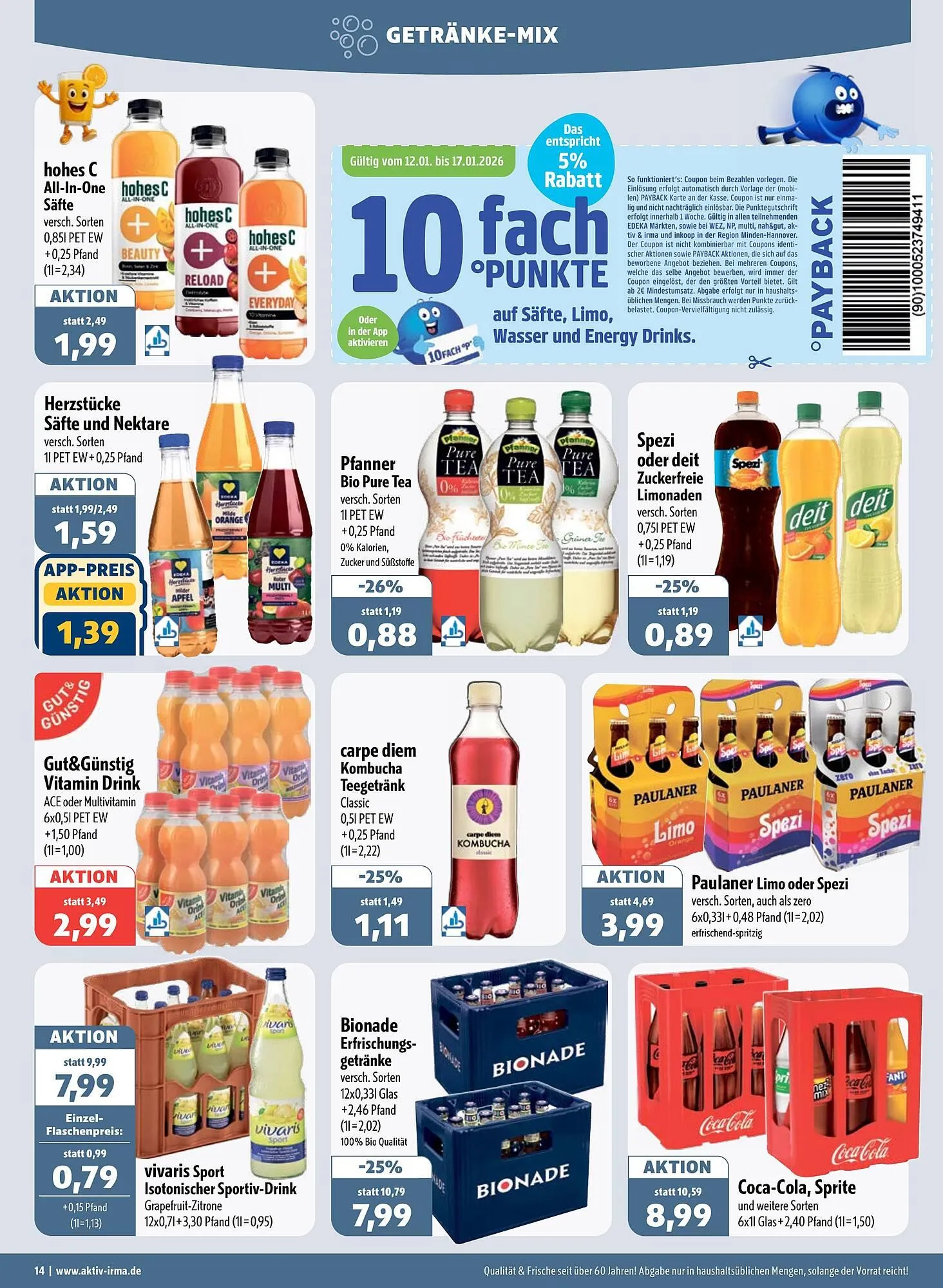 Aktiv Irma Prospekt von 12. Januar bis 17. Januar 2026 - Prospekt seite 14
