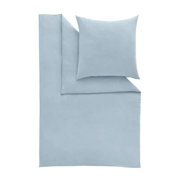 Musselin Bettwäsche, 135 x 200 cm, blau