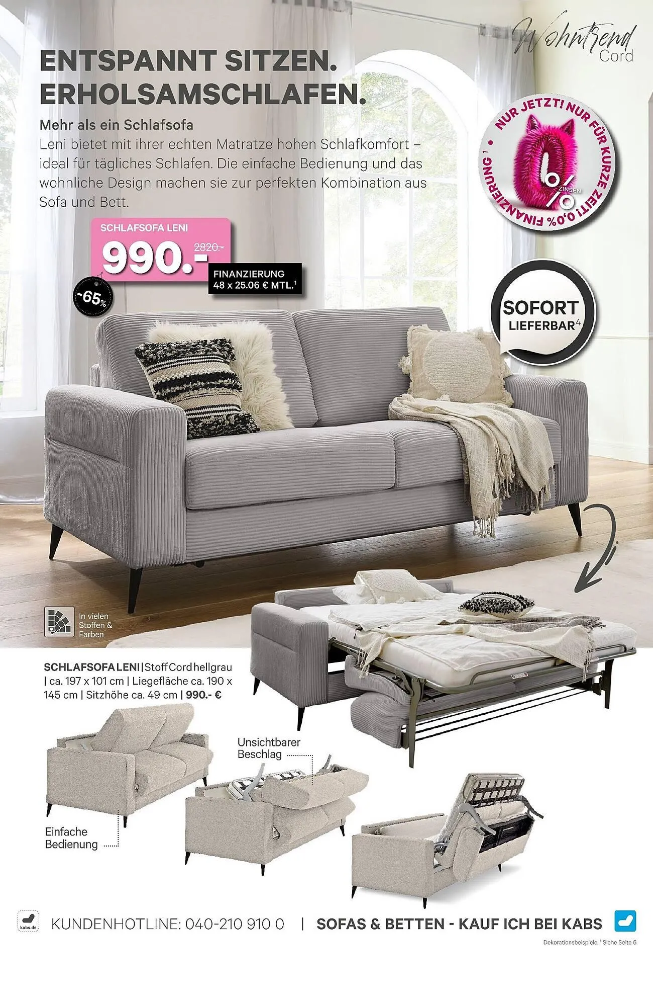 Kabs Polsterwelt Prospekt von 26. März bis 29. April 2026 - Prospekt seite 48