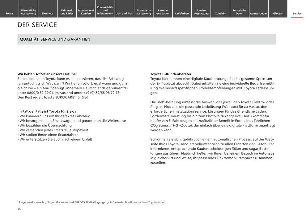 Toyota Proace Verso/Proace Verso Electric von 6. April bis 6. April 2025 - Prospekt seite 45