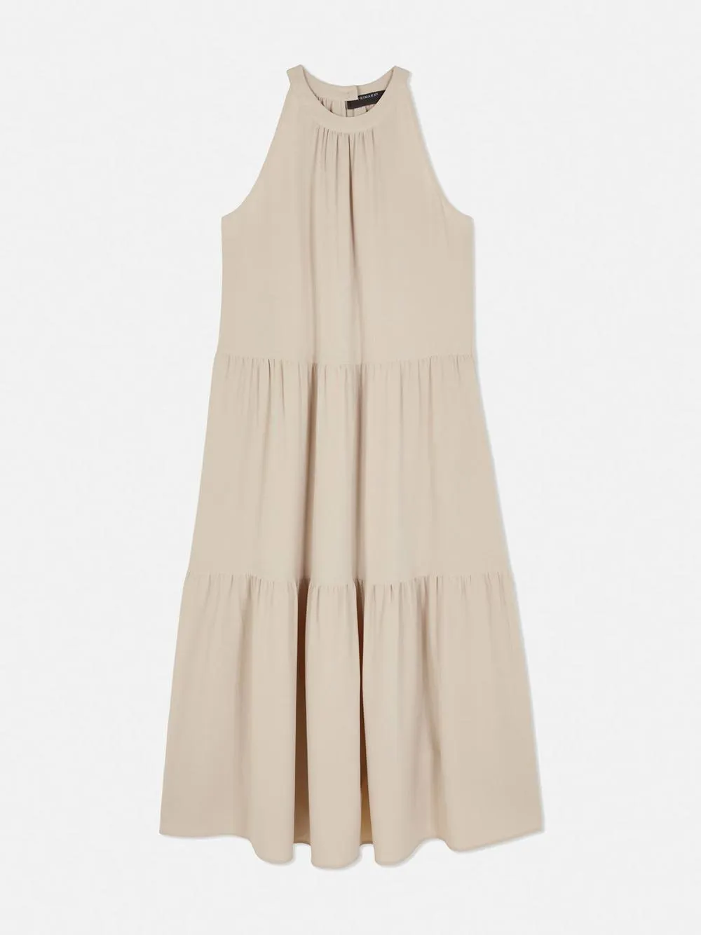 Gestuftes „Paula Echevarría“ Trapez-Maxikleid