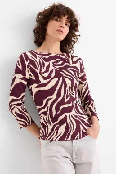 Long sleeve top - patterned - textured
