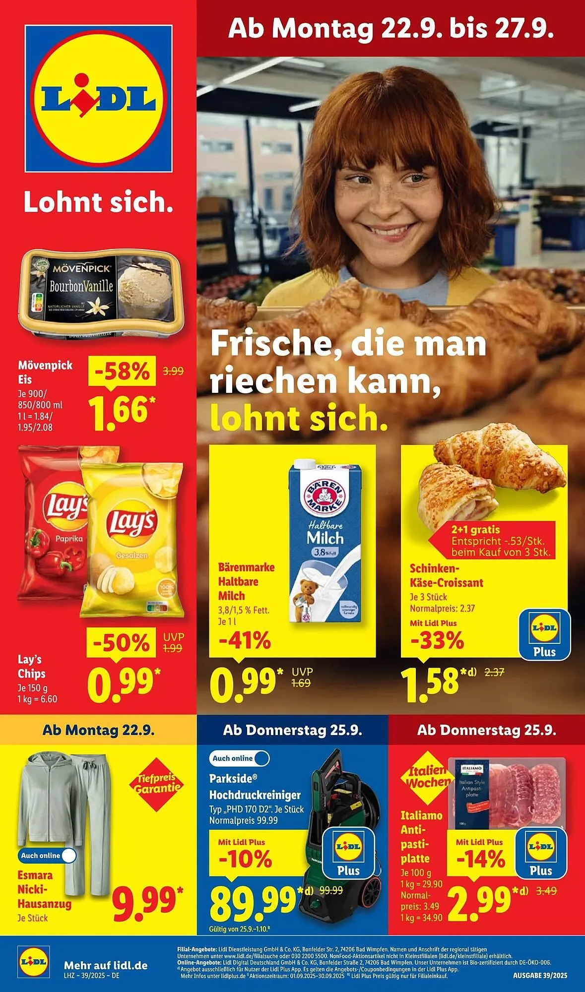 Lidl Prospekt von 22. September bis 28. September 2025 - Prospekt seite 1