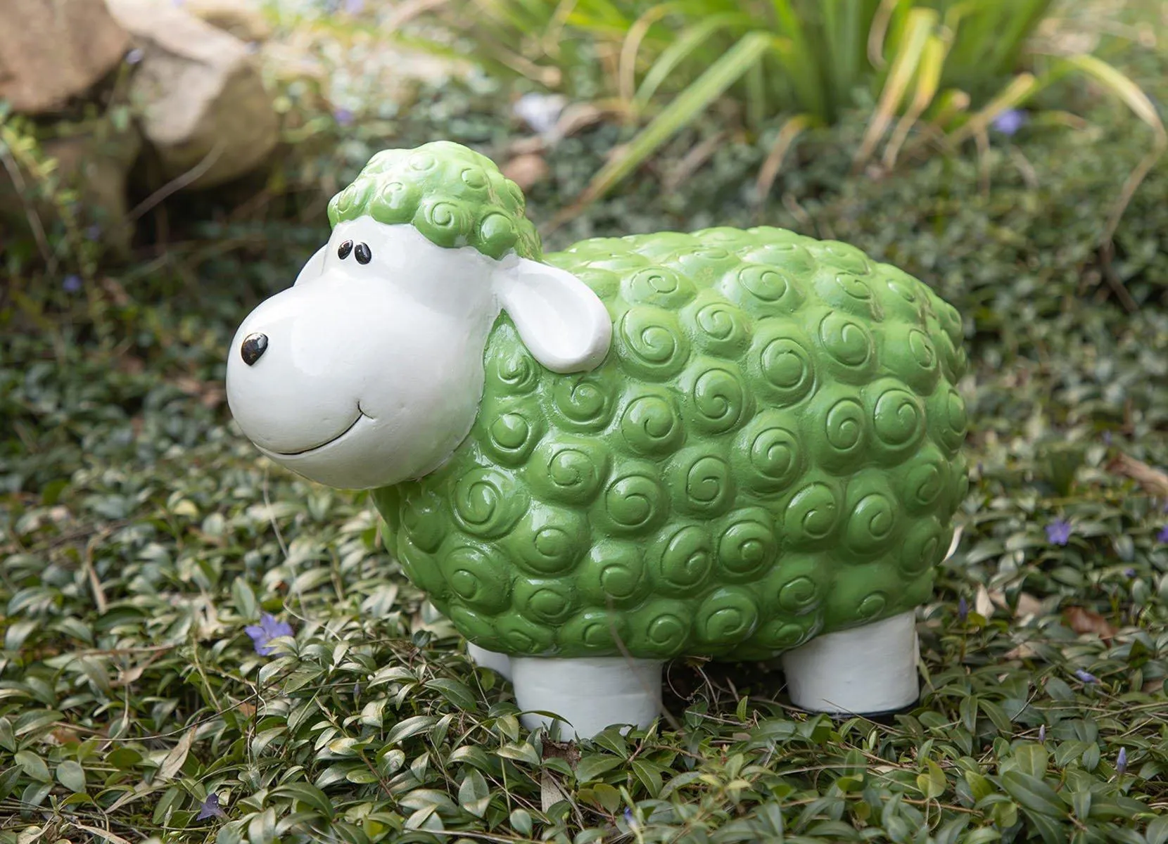 Gartenfigur Schaf Grün