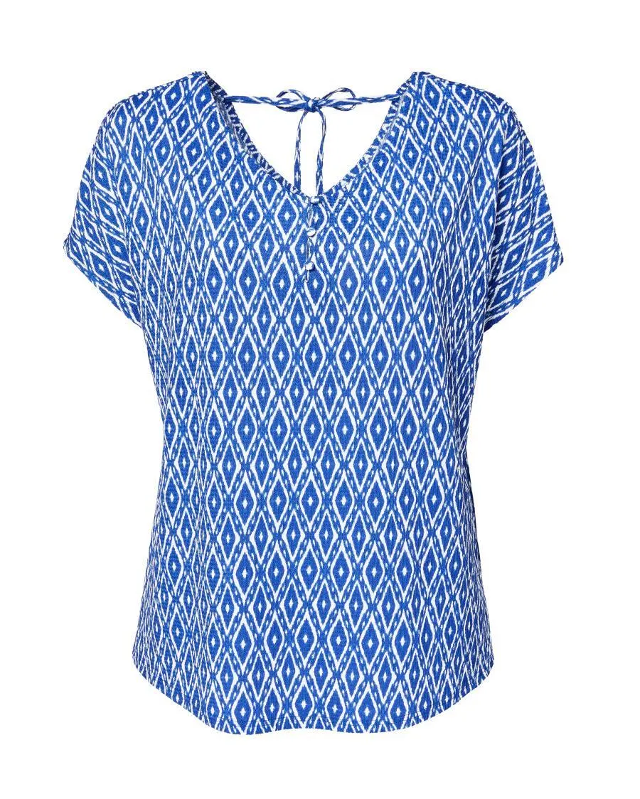 T-Shirt mit V-Ausschnitt Fledermausärmel