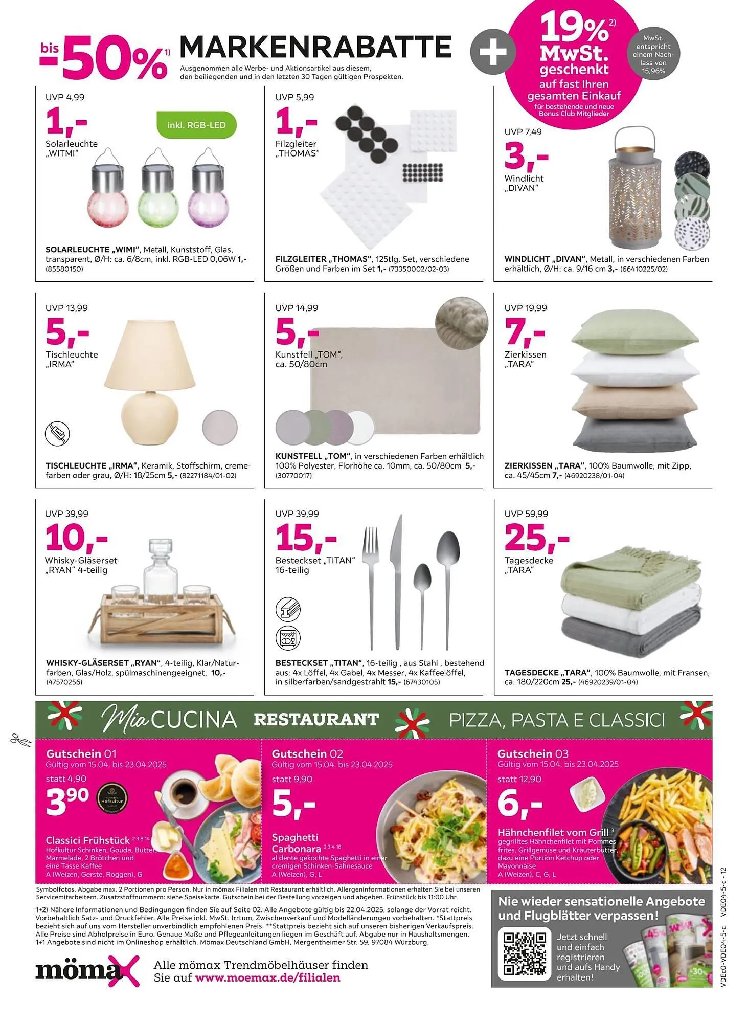 Mömax Prospekt von 14. April bis 24. April 2025 - Prospekt seite 12