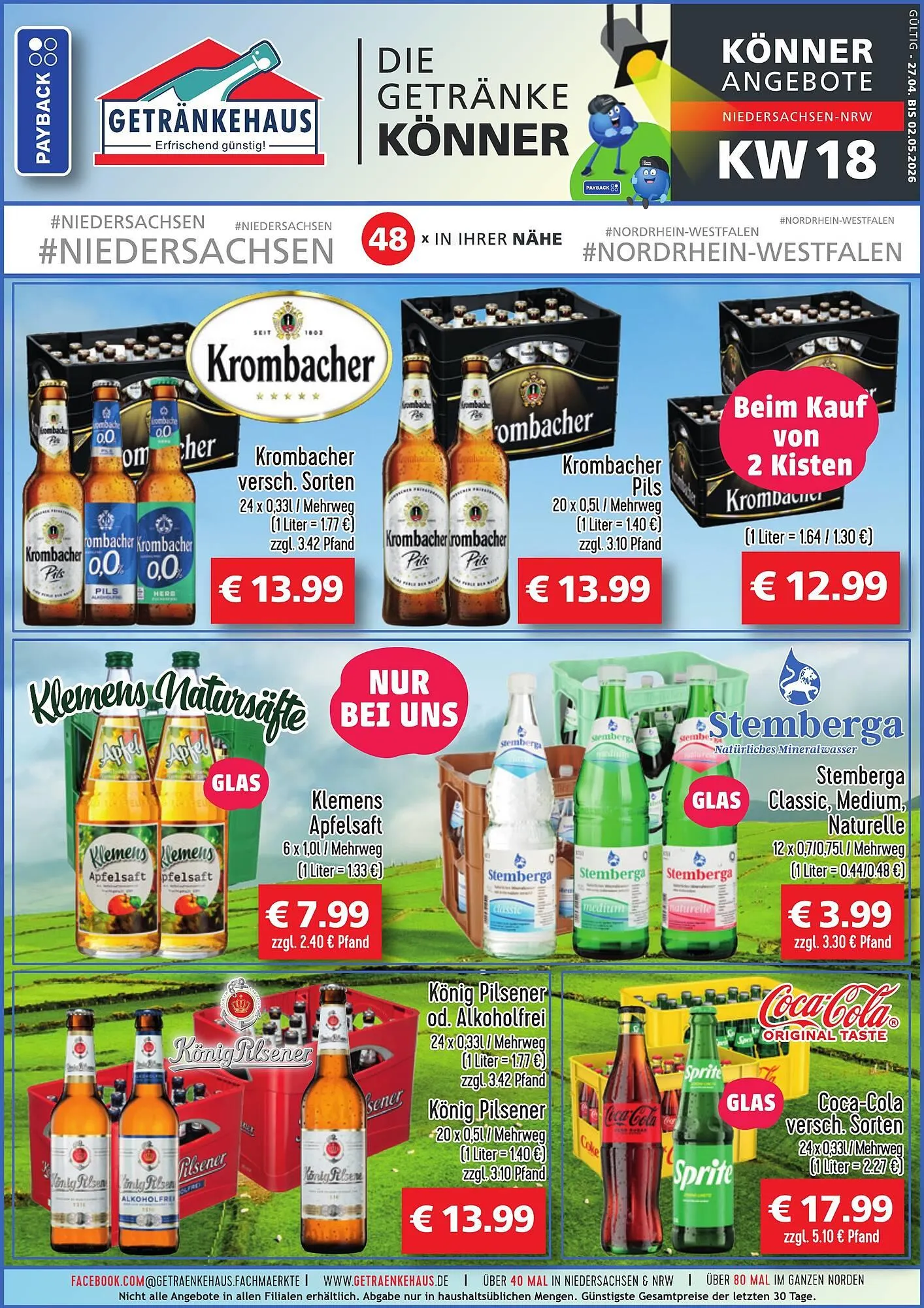 Getränkehaus Prospekt von 22. April bis 5. Mai 2026 - Prospekt seite 1