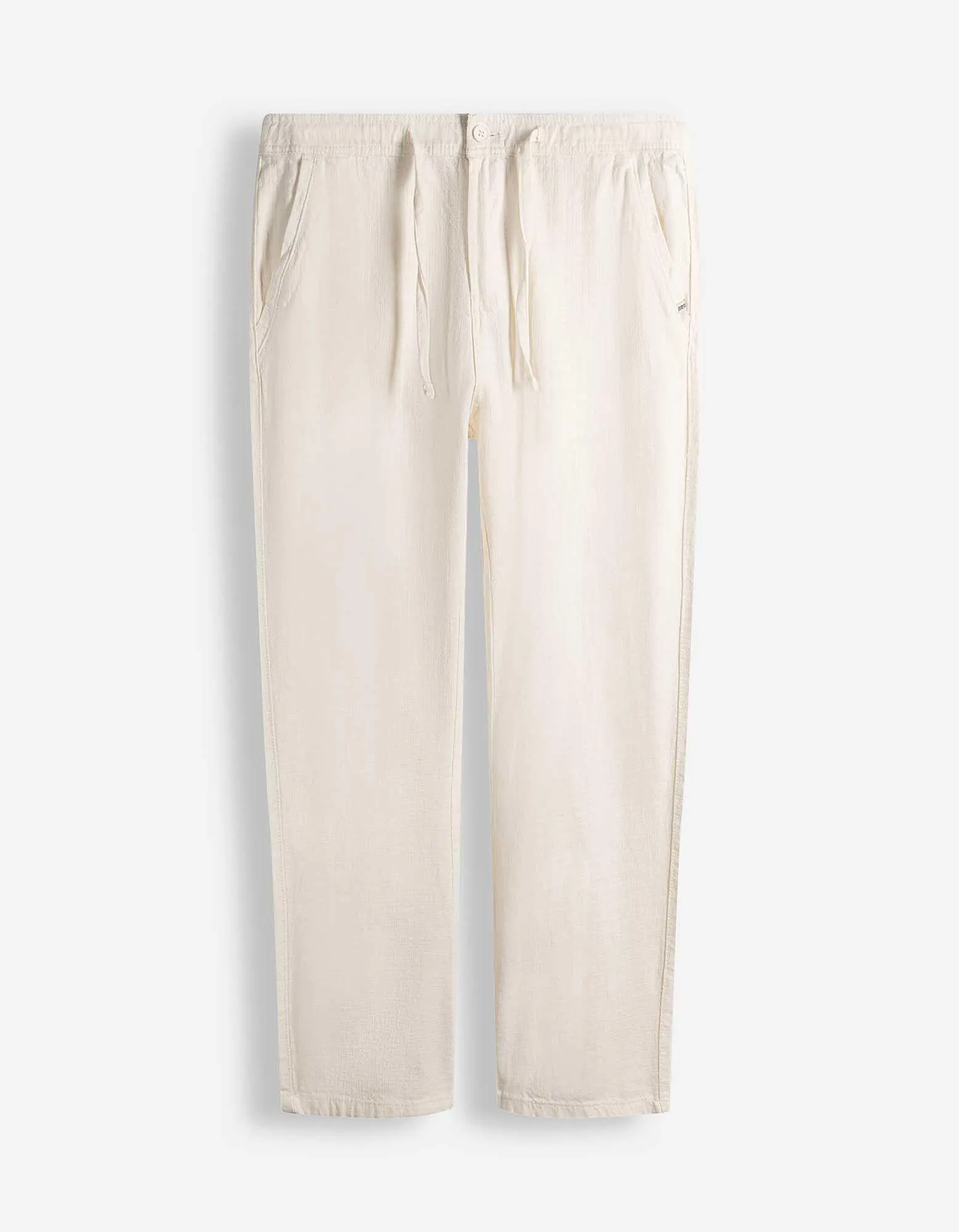 Chinohose - Leinen-Optik - weiß