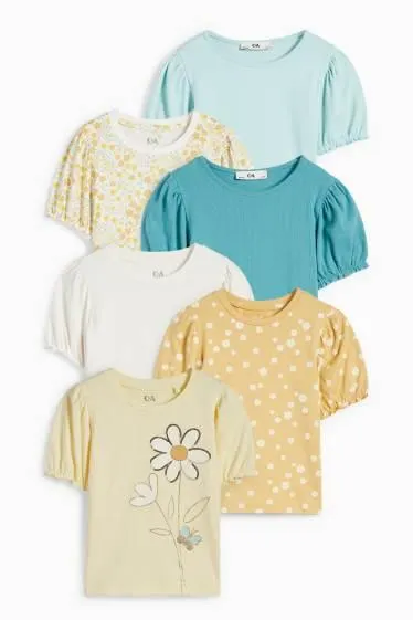 Multipack of 6 - floral - short sleeve T-shirt