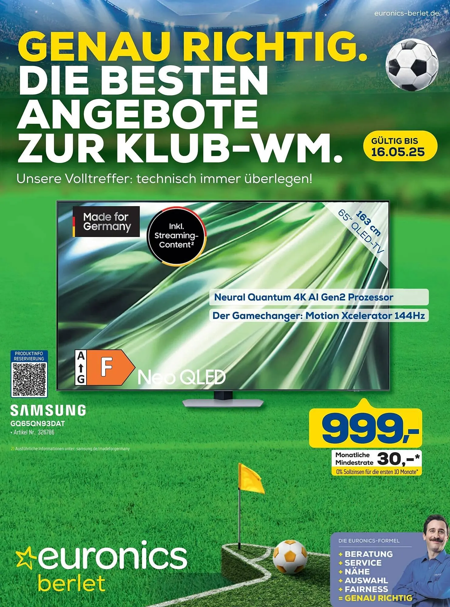 Euronics Berlet Prospekt von 3. Mai bis 17. Mai 2025 - Prospekt seite 1