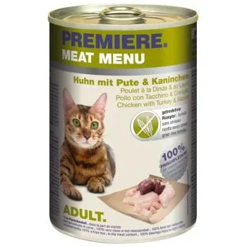 PREMIERE Meat Menu Adult Huhn mit Pute und Kaninchen 6x400 g