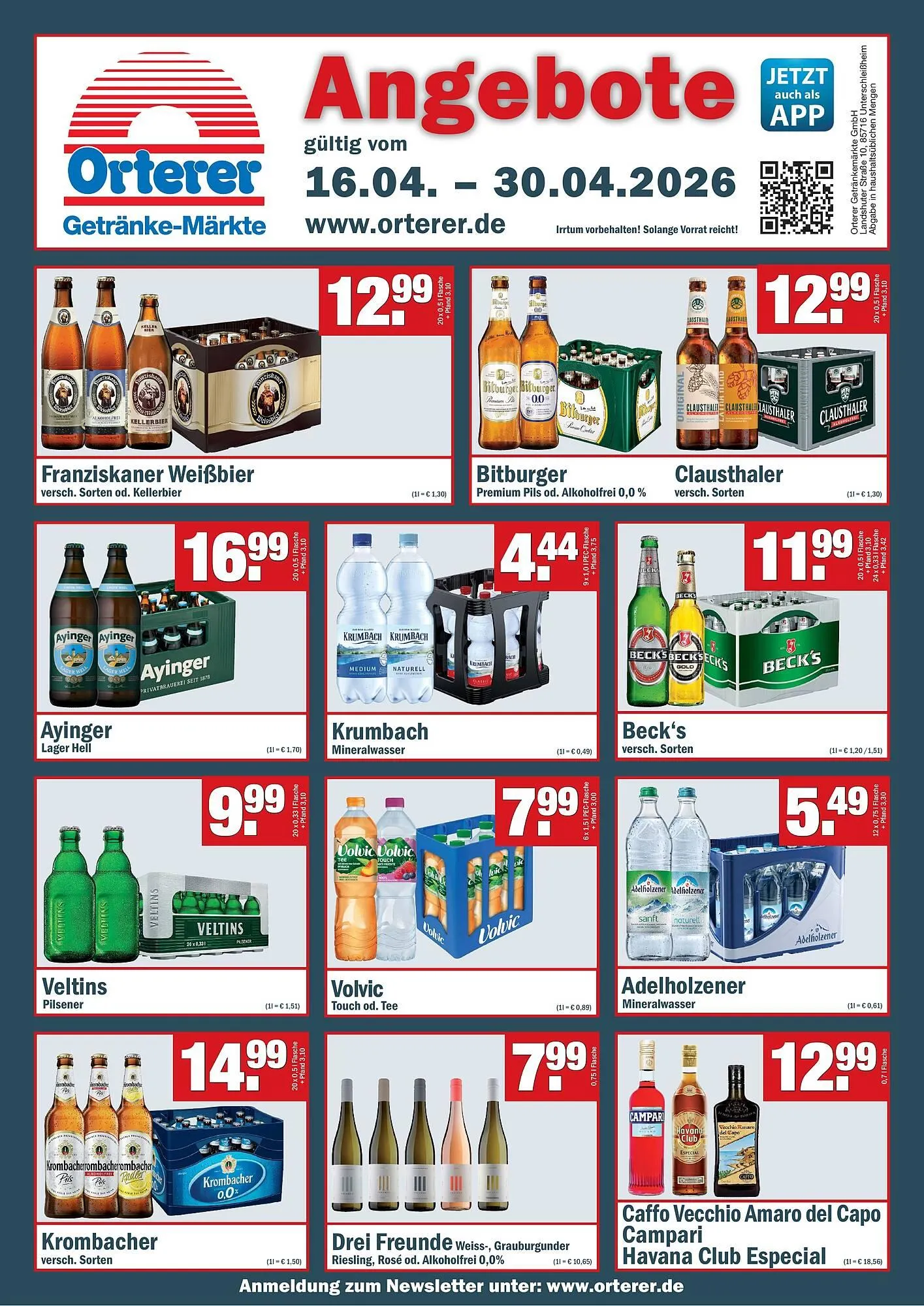 Sobi Getränkemarkt Prospekt von 16. April bis 30. April 2026 - Prospekt seite 1