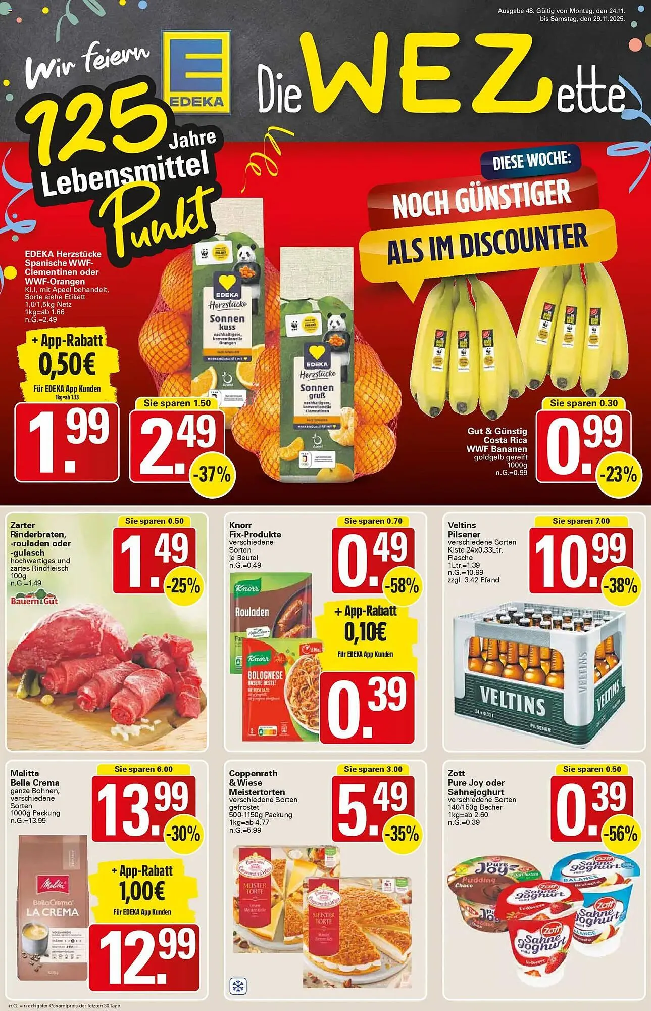 WEZ Prospekt von 24. November bis 29. November 2025 - Prospekt seite 1