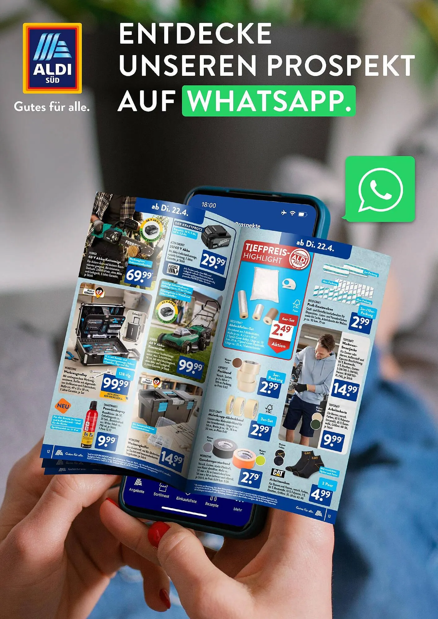 Aldi Süd: Whatsapp von 9. April bis 30. April 2025 - Prospekt seite 1