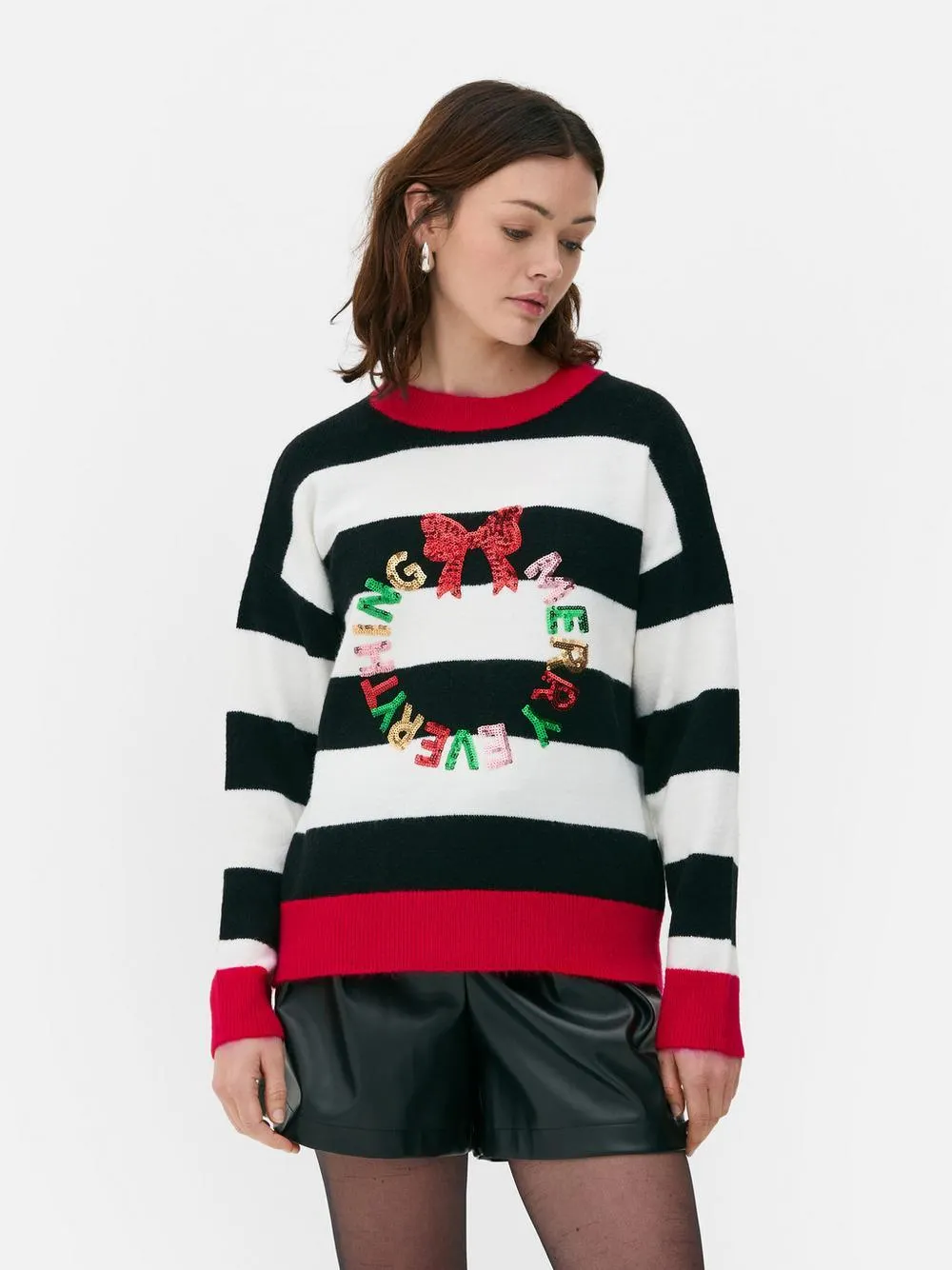 Maglione con ghirlanda natalizia