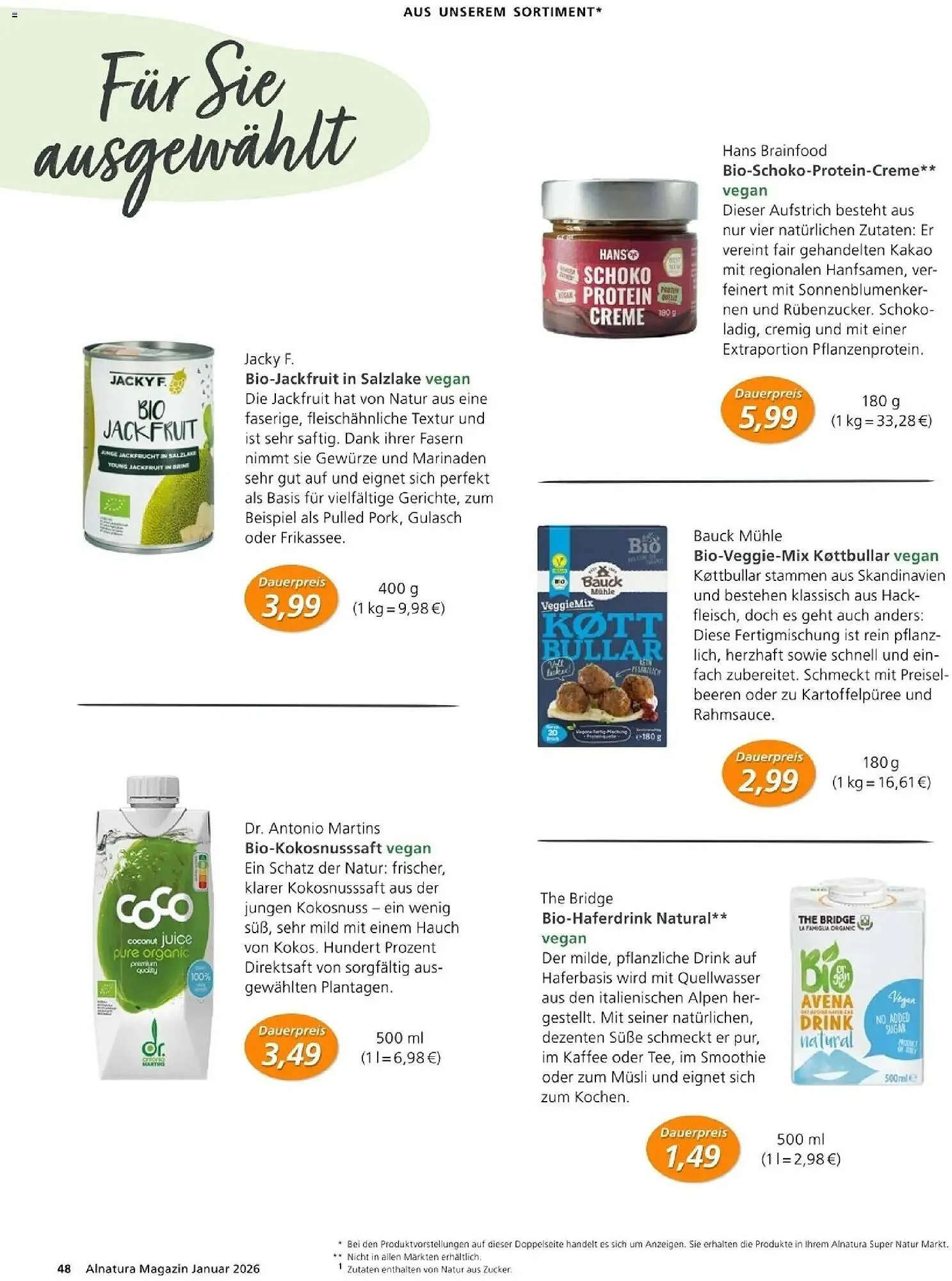 Alnatura Prospekt von 1. Januar bis 31. Januar 2026 - Prospekt seite 48