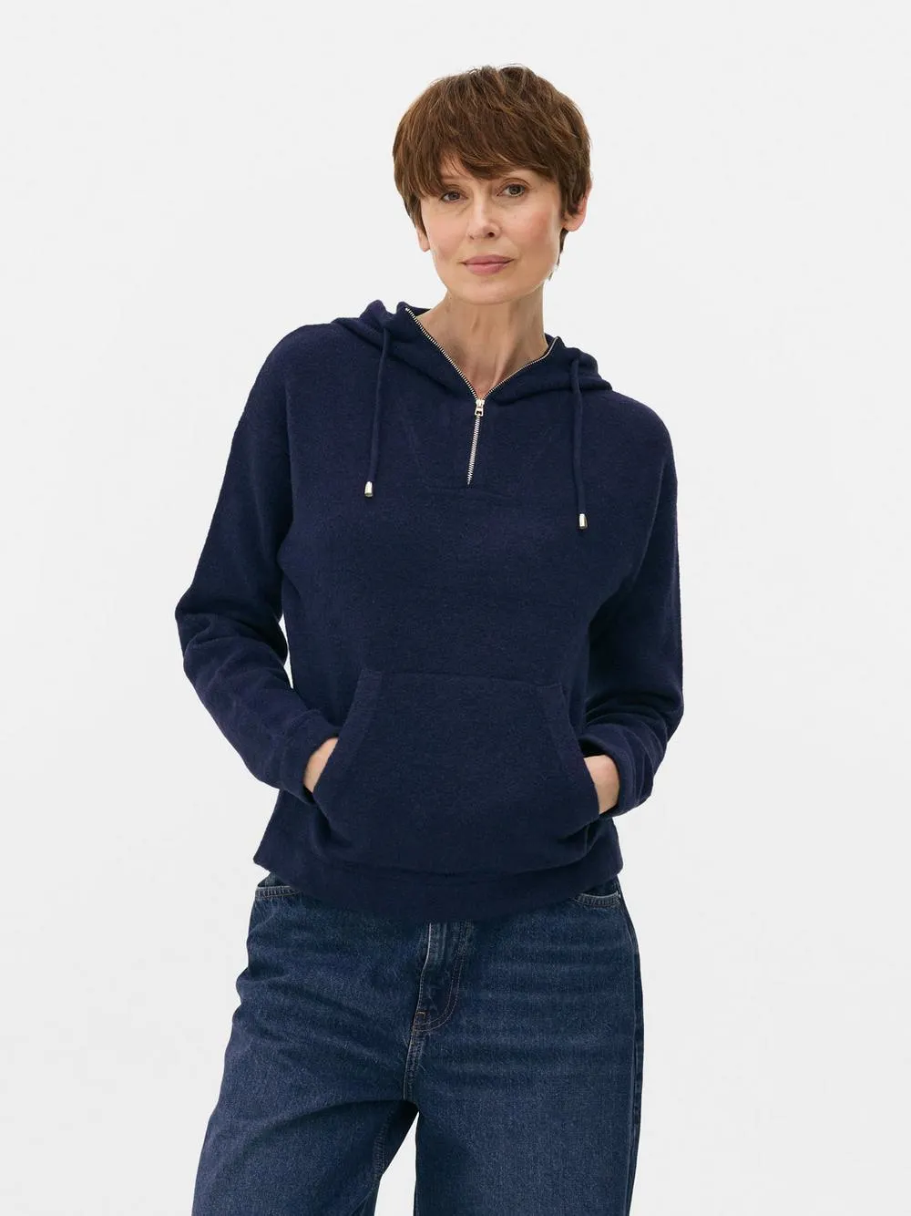 Hoodie mit halbem Reißverschluss