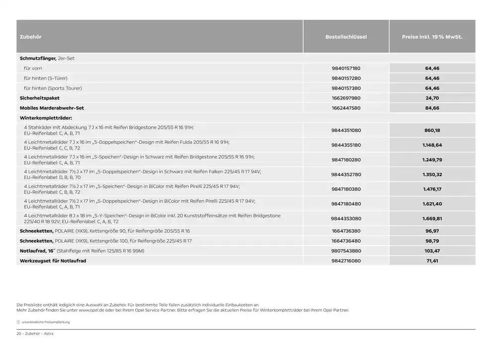 Opel Astra 5-Türer von 12. November bis 12. November 2025 - Prospekt seite 20