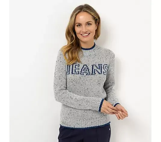 STRANDFEIN Pullover leichter Stehkragen 50% recycelte Fasern figurumspielend