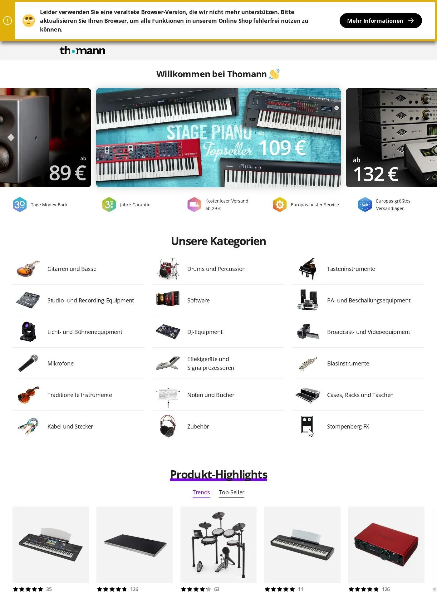 Thomann Aktueller Prospekt von 24. März bis 2. April 2025 - Prospekt seite 1