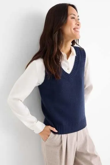 Slipover with cashmere content - wool blend