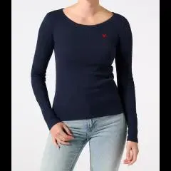 Langarmshirt mit Herz-Stickerei