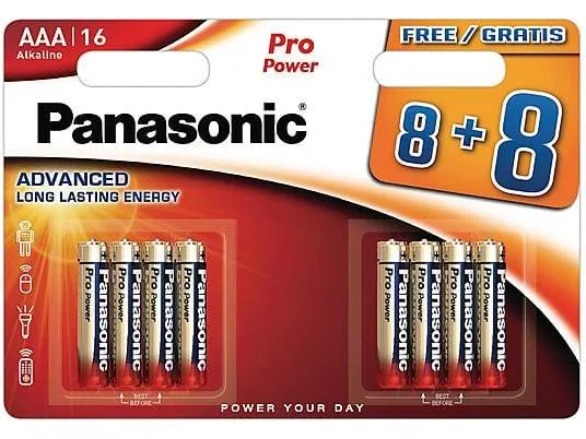 PANASONIC 00265966 LR03PPG/8BW 8+8F MICRO AAA Batterie, Alkaline