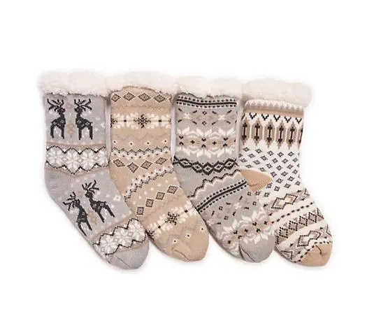 MUK LUKs Stoppersocken gefüttert gemustert 4er Pack