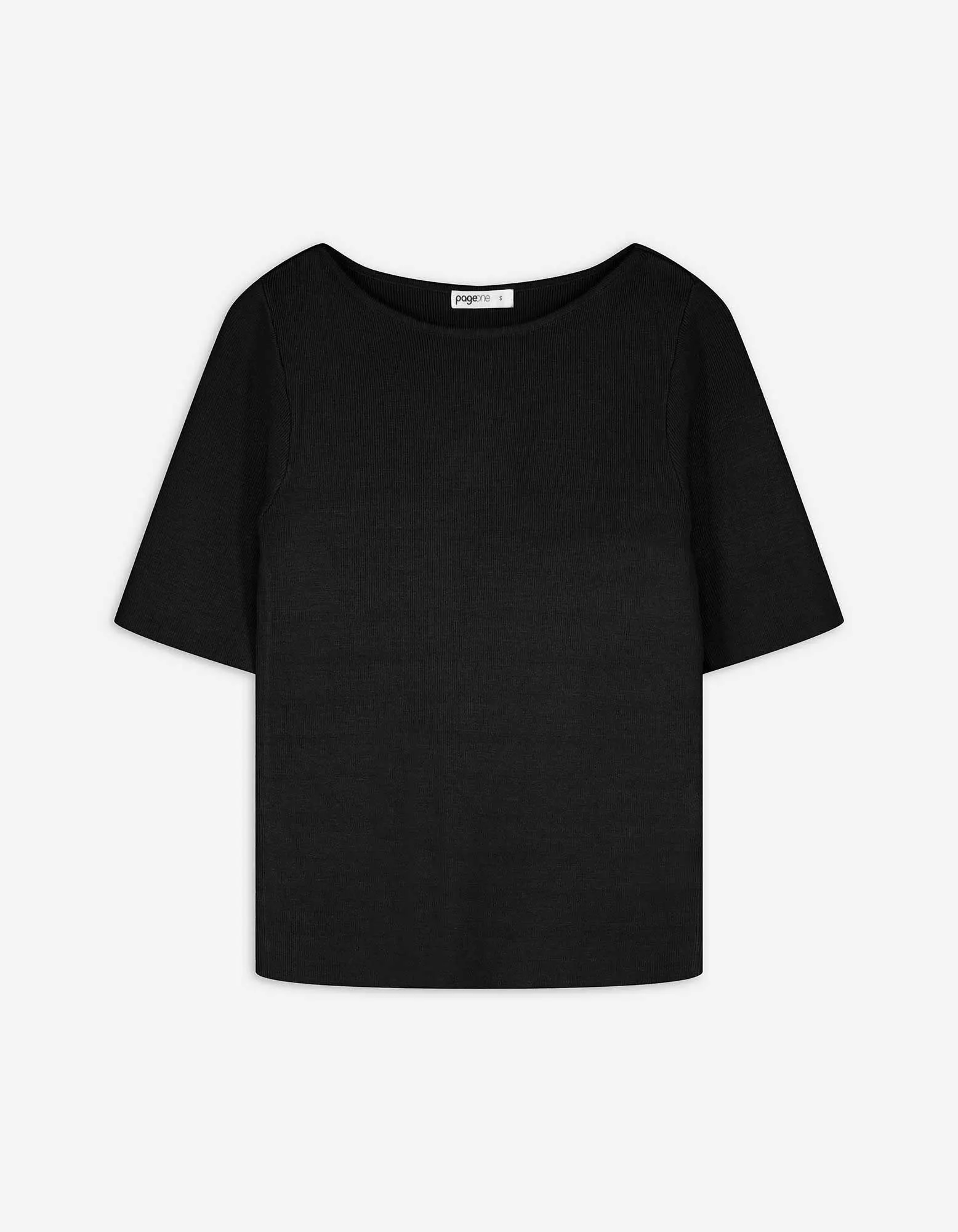 Camicia in maglia - Scollo a barchetta - nero