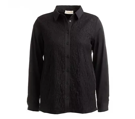 DINE 'N' DANCE Bluse, 1/1-Arm Blusenkragen Knopfleiste figurumspielend