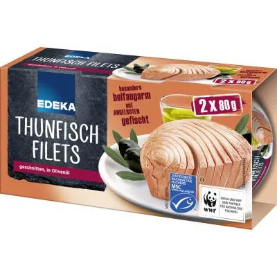 Edeka MSC Thunfischfilets in Olivenöl 2x 80G