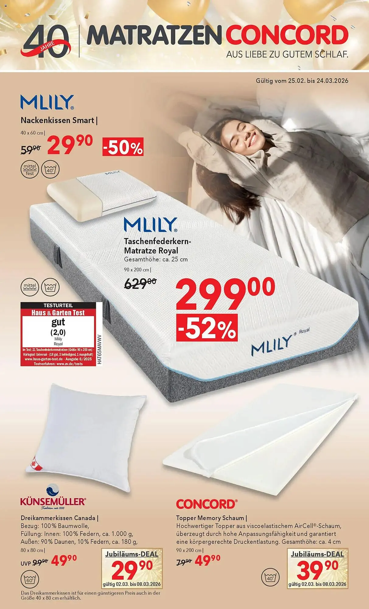 Matratzen Concord Prospekt von 25. Februar bis 24. März 2026 - Prospekt seite 1