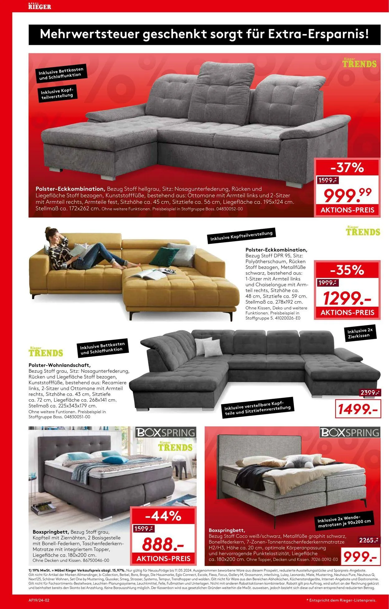 Möbel Rieger Aktueller Prospekt von 8. April bis 22. April 2026 - Prospekt seite 2