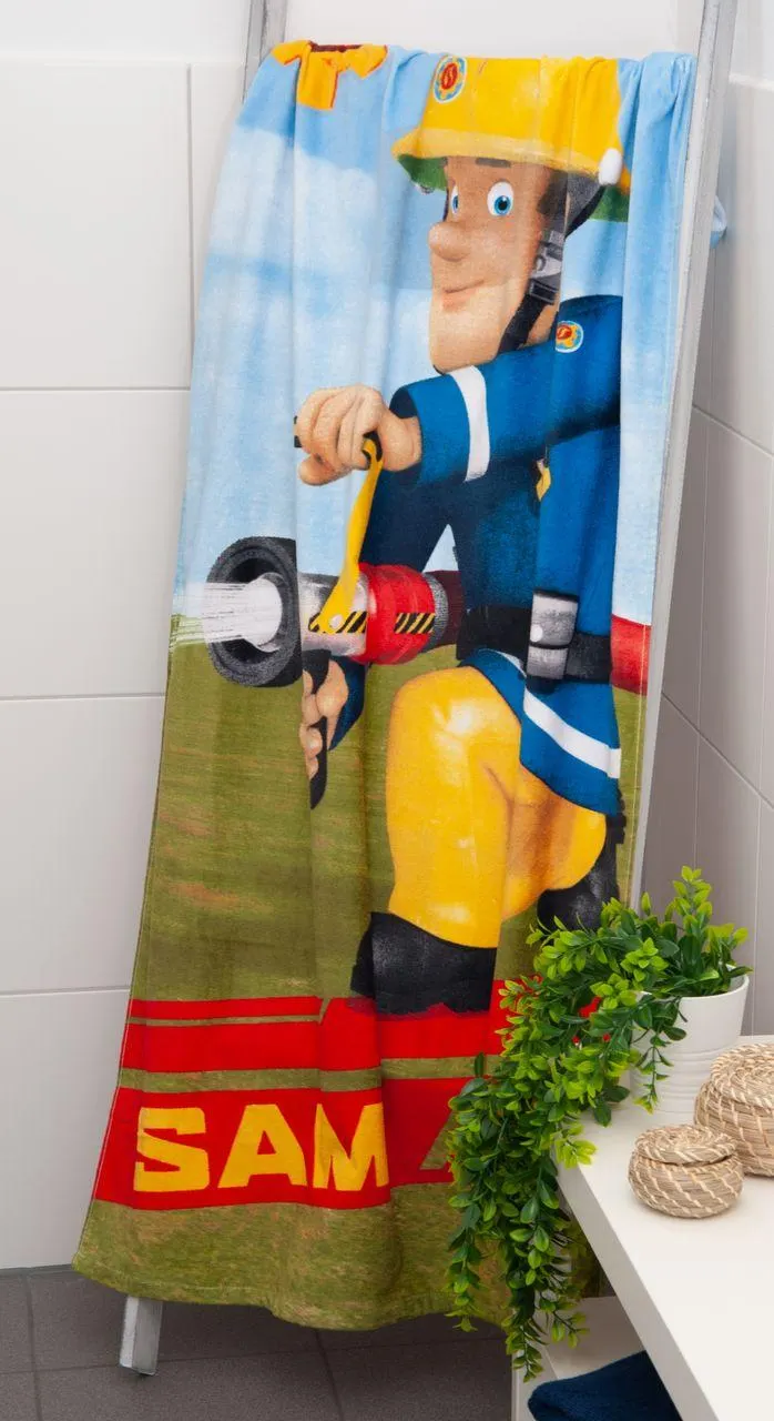 Feuerwehrmann Sam Velourstuch, Größe: 150 x 75 cm