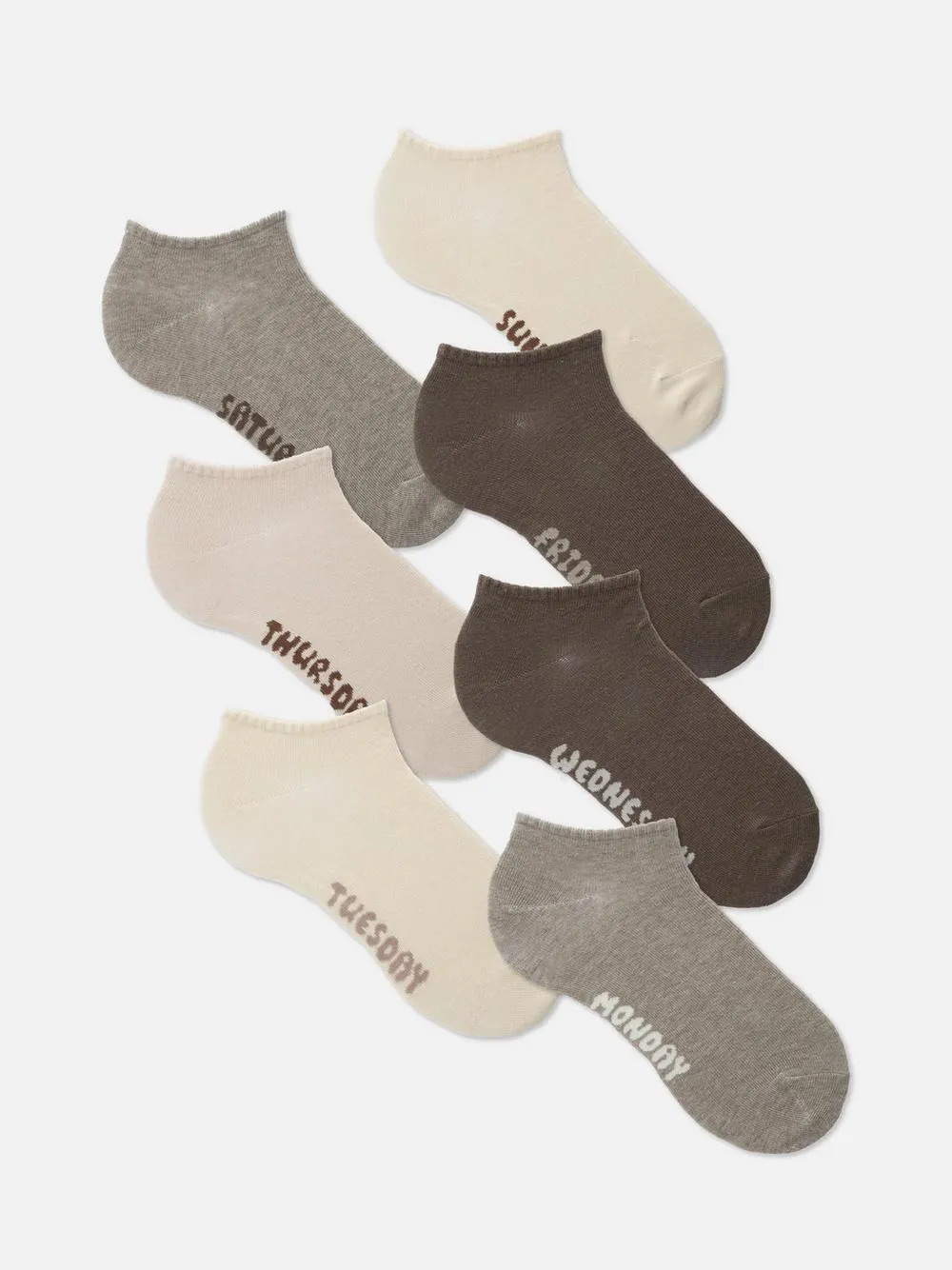 Sneakersocken mit Wochentagen, 7er-Pack