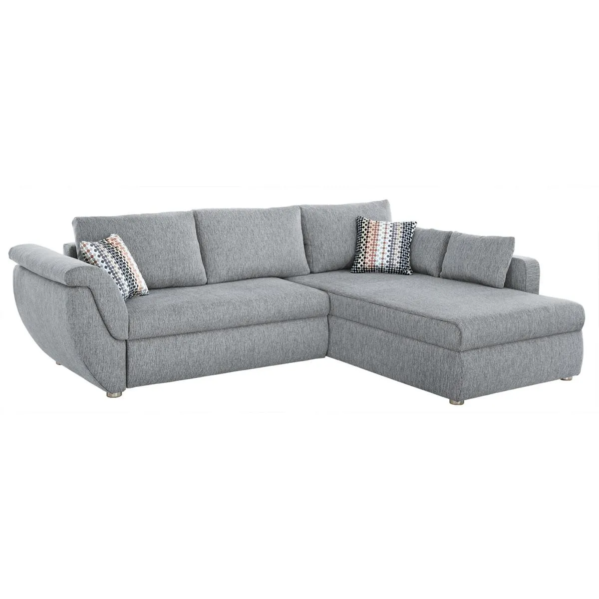 Ecksofa Stoffbezug Grau ca. 272 x 201 cm