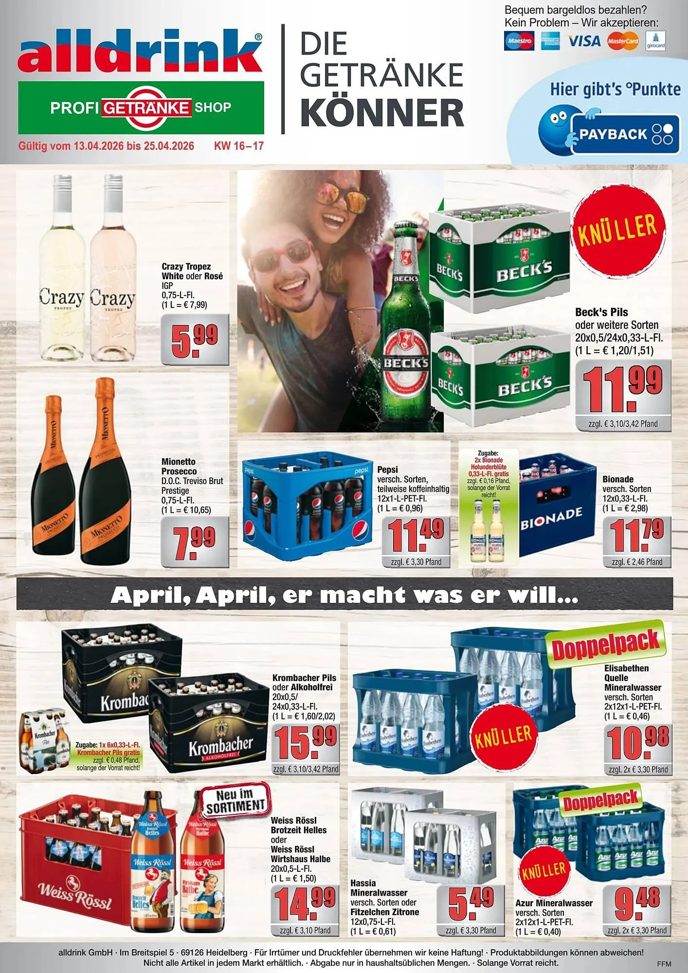 Alldrink Prospekt von 13. April bis 26. April 2026 - Prospekt seite 1