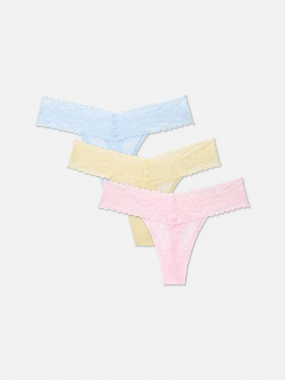 Bandeau-Tangas aus Spitze, 3er-Pack