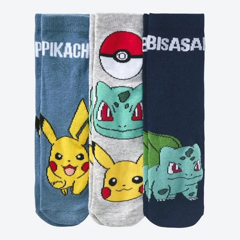 Kinder-Socken mit Pokémon-Motiv, 3er-Pack